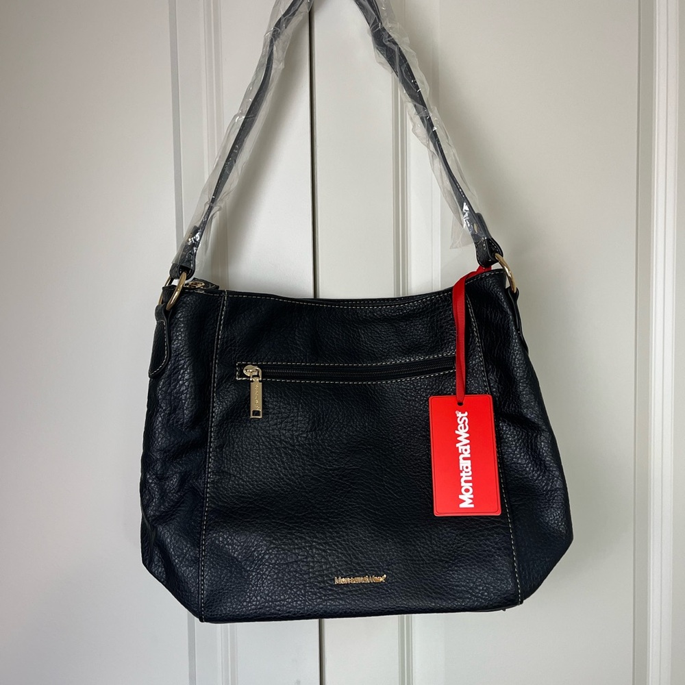 ⭐️ Montana West Black Leather Hobo Bag
